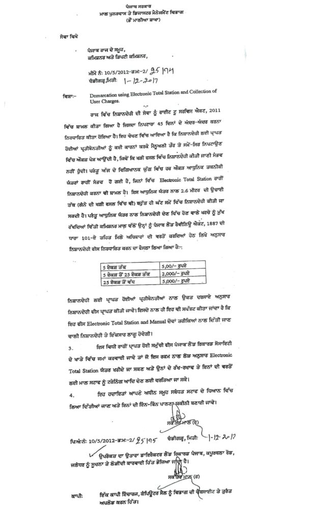 Demarcation-Nishandehi-Using-Electronic-Total-Station-and-Collection-of-User-Charges-Punjab